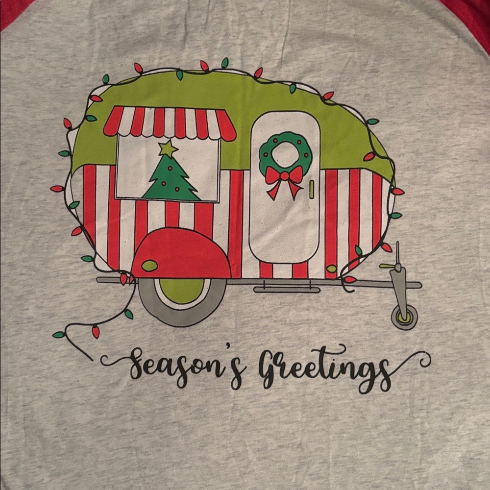 Jane Marie Christmas Red and Gray adult small Long Sleeve Tee